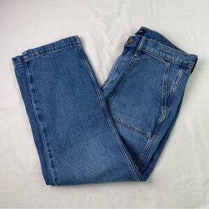 J. Crew Women's Blue Solid Stretch Mid Rise Straight Cropped Jeans Size 29 NWT